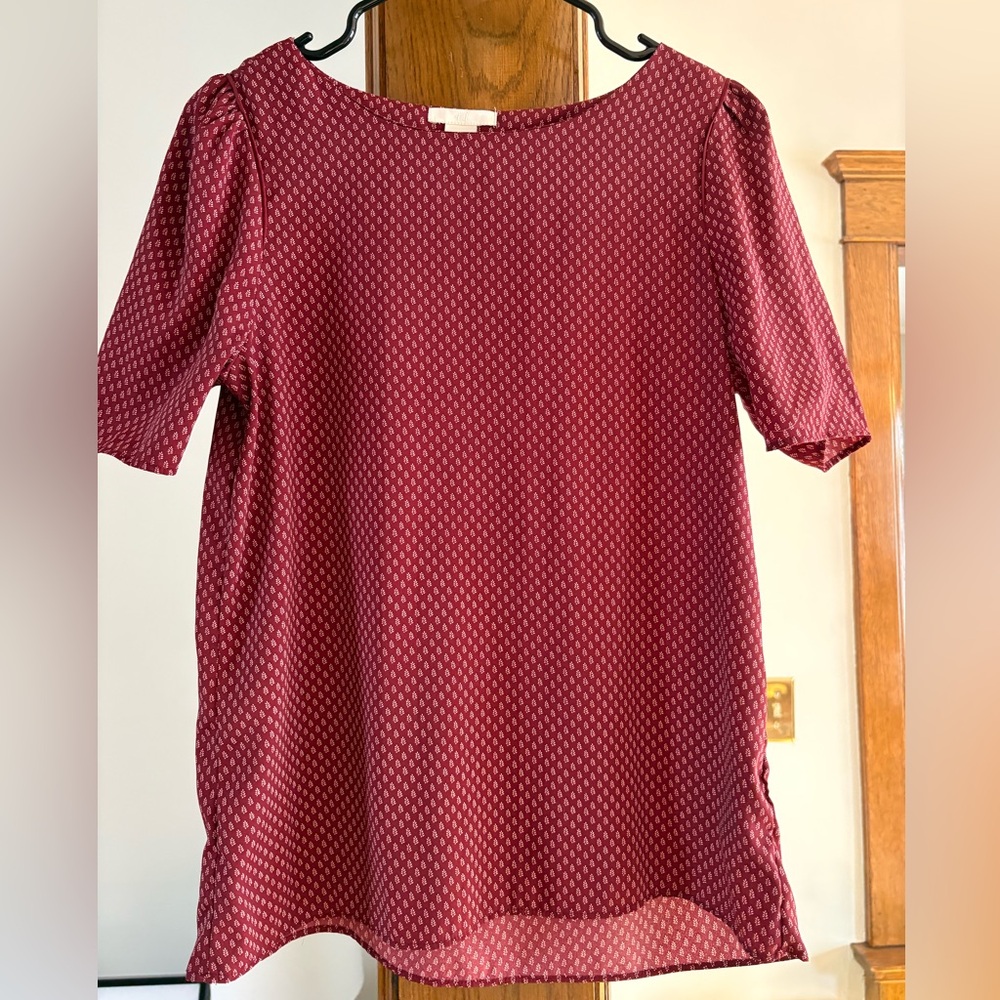 H&M Burgundy Patterned Blouse